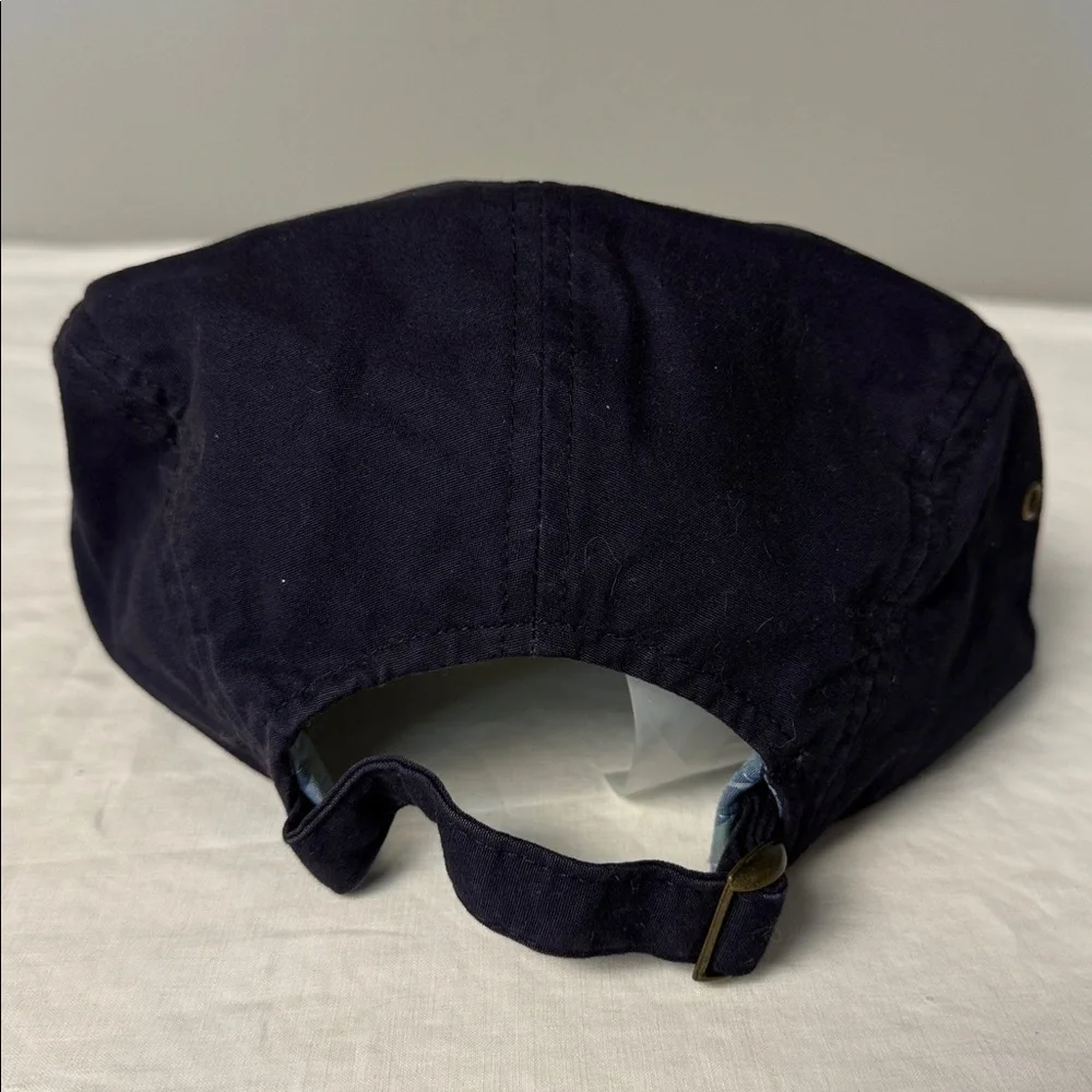 Lands’ End Cotton Newsboy Flat Cap Dark Blue One Size Ivy Hat